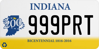 IN license plate 999PRT