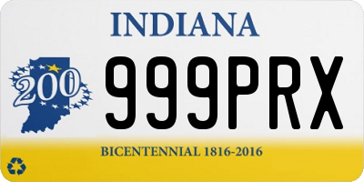 IN license plate 999PRX