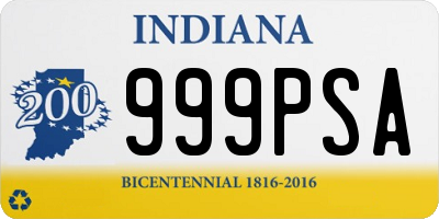 IN license plate 999PSA