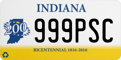 IN license plate 999PSC