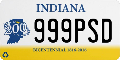 IN license plate 999PSD