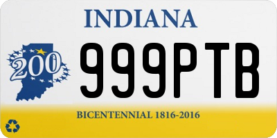 IN license plate 999PTB