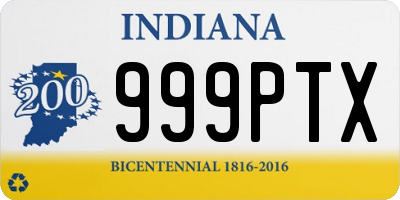 IN license plate 999PTX