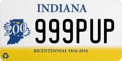 IN license plate 999PUP