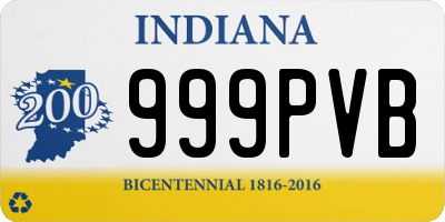 IN license plate 999PVB