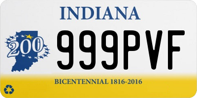 IN license plate 999PVF