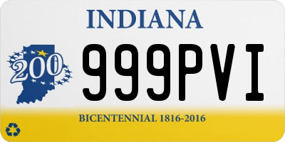 IN license plate 999PVI