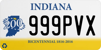 IN license plate 999PVX