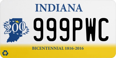 IN license plate 999PWC