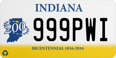 IN license plate 999PWI