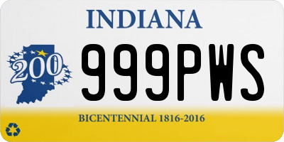 IN license plate 999PWS