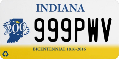 IN license plate 999PWV