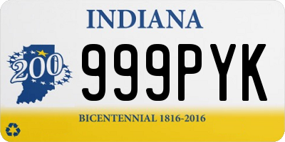 IN license plate 999PYK