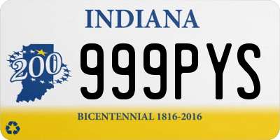 IN license plate 999PYS