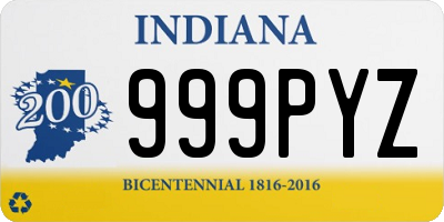 IN license plate 999PYZ