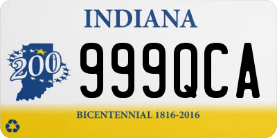 IN license plate 999QCA