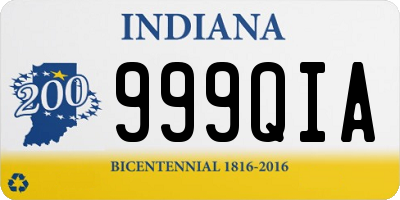 IN license plate 999QIA