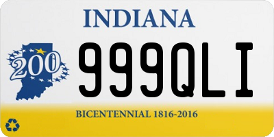 IN license plate 999QLI