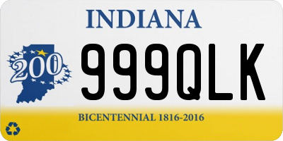 IN license plate 999QLK