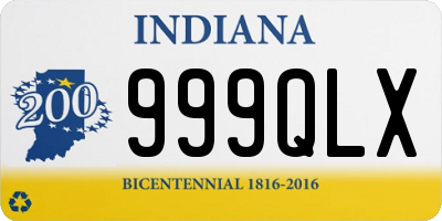 IN license plate 999QLX