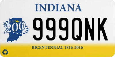 IN license plate 999QNK