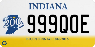 IN license plate 999QOE