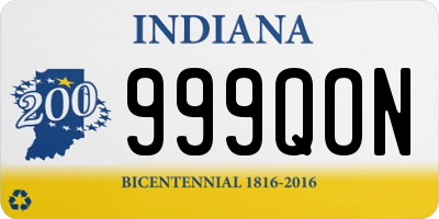 IN license plate 999QON