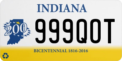 IN license plate 999QOT