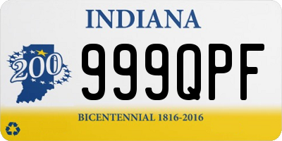 IN license plate 999QPF
