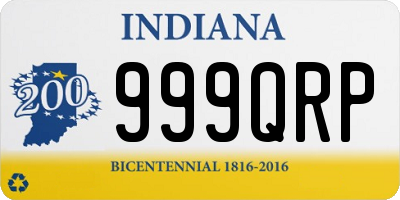 IN license plate 999QRP