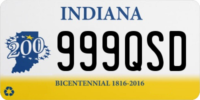 IN license plate 999QSD