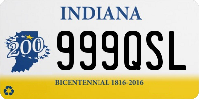 IN license plate 999QSL