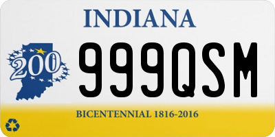 IN license plate 999QSM