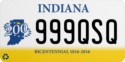 IN license plate 999QSQ