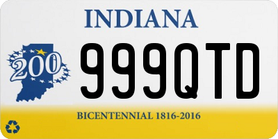 IN license plate 999QTD