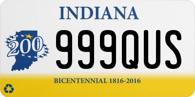 IN license plate 999QUS