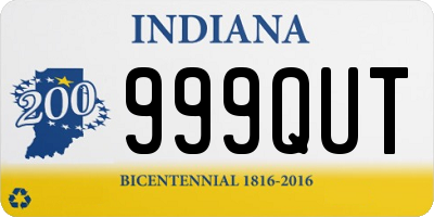 IN license plate 999QUT