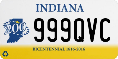 IN license plate 999QVC