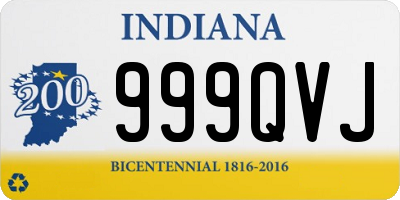 IN license plate 999QVJ
