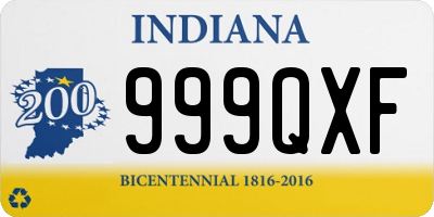 IN license plate 999QXF