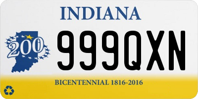 IN license plate 999QXN