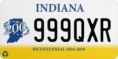 IN license plate 999QXR