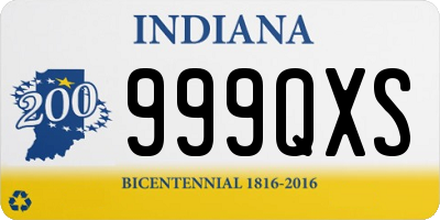 IN license plate 999QXS