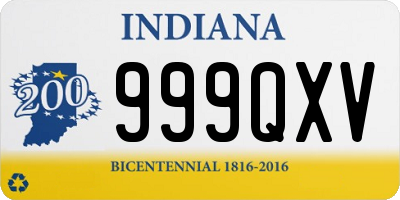 IN license plate 999QXV