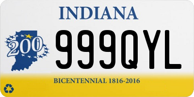 IN license plate 999QYL