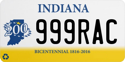 IN license plate 999RAC