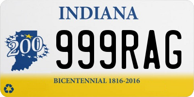 IN license plate 999RAG