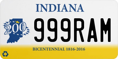 IN license plate 999RAM