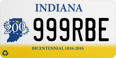 IN license plate 999RBE