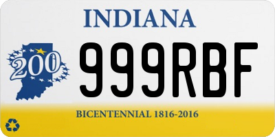 IN license plate 999RBF